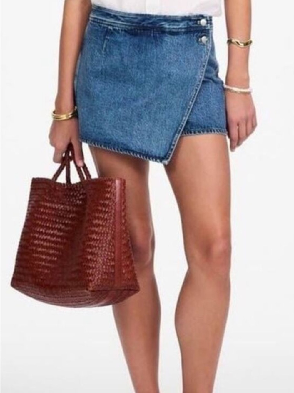 Madewell Blue Denim Wrap Skort